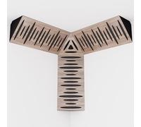 Set di 3 mini trappole per bassi "PULSE-mini" e una trappola cubica per bassi "TRICUB-Pulse" | Schiuma acustica fonoassorbente con piastra HDF laminata perforata | [PULSE-m+cubPuls | Sonoma]