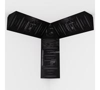 Set di 3 mini trappole per bassi "PULSE-mini" e una trappola cubica per bassi "TRICUB-Pulse" | Schiuma acustica fonoassorbente con piastra HDF laminata perforata [PULSE-m+cubPuls | Plastica nera]