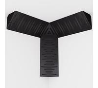 Set di 3 mini trappole per bassi "PULSE-mini" e una trappola cubica per bassi "TRICUB-Pulse" | Schiuma acustica fonoassorbente con piastra HDF laminata perforata | [PULSE-m+cubPuls | Nero]