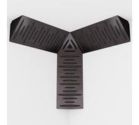 Set di 3 mini trappole per bassi "PULSE-mini" e una trappola cubica per bassi "TRICUB-Pulse" | Schiuma acustica fonoassorbente con piastra HDF laminata perforata | [PULSE-m+cubPuls | Wengé]