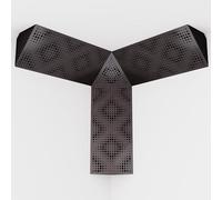 Set di 3 mini trappole per bassi "REBAT" e una trappola cubica per bassi "TRICUB-Wilds" | Schiuma acustica fonoassorbente con piastra HDF laminata perforata | [REBAT+cubWil | Wengé]