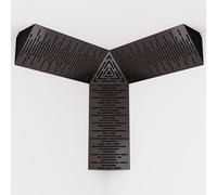 Set di 3 mini trappole per bassi "WAVE-mini" e una trappola cubica per bassi "TRICUB-Wave" | Schiuma acustica fonoassorbente con piastra HDF laminata perforata | [WAVE-m+cubWav | Wengé]