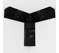 Set di 3 mini trappole per bassi "WAVE-mini" e una trappola cubica per bassi "TRICUB-Wave" | Schiuma acustica fonoassorbente con piastra HDF laminata perforata | [WAVE-m+cubWav | Plastica nera]