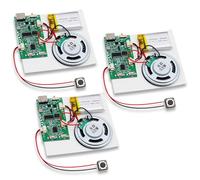 Set di 3 moduli audio MP3, modulo musicale con altoparlante e batteria, modulo di chip, audio musicale per carte personalizzate e carte fai da te per feste