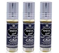 Set di 3 Muschio AMEER Al Rehab 6ml di Profumo Attar Profumo Arabo Senza Alcool 100% Olio Muschio Oud Roll on NOTE: Oud, Legno di Sandalo e Vaniglia