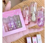 Set di 3 oli per labbra aromatizzati alla frutta, lucidalabbra idratante in gelatina carina, cura nutriente per le labbra per le ragazze