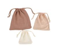 Set di 3 organizer essenziali per bambini, morbidi e testurizzati, con coulisse, per pannolini, giocattoli e uso quotidiano