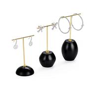 Set di 3 organizer per collane, espositore per orecchini, gioielli per showroom e vetrine, base in resina nera, supporto per gioielli