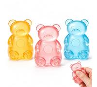Set di 3 orsetti gommosi da Squishy, in arancione, blu, rosa, relax per impiegati, una scelta eccellente per la decorazione della scrivania e come regalo