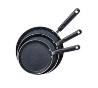 Set di 3 padelle antiaderenti multiuso per cottura a strati di torte, pancake e cibo per la colazione, manico ergonomico, padella in alluminio