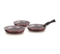 Set di 3 padelle - ARTHUR MARTIN - AM8866 - Tutte le fonti di calore compresa induzione - 20/24/28 cm + 1 manico - Alluminio - Rivestimento in ceramica