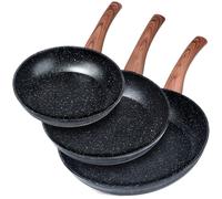 Set di 3 padelle in granito BLACK&WOOD da 20 / 24 / 28 cm.
