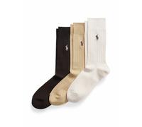 Set di 3 paia di calzini a coste alte Beige 39/42 Tinta unita
