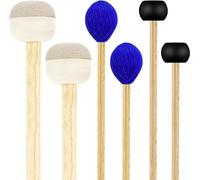Set di 3 paia di mazzuole per marimba, con testa in feltro, per timpani, marimba, marimba, martello in gomma nera, set di mazze per xilofono con manici in legno