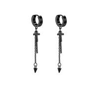 Set di 3 paia di orecchini in acciaio inossidabile Orecchini pendenti a cerchio con frange traforate in stile punk rock neroDesign intelligente