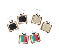 Set di 3 paia di orecchini in acrilico per donne e ragazze, set di orecchini in acrilico per TV retrò, regalo creativo e unico, set di gioielli per uso quotidiano e decorazione per feste, Misura unica