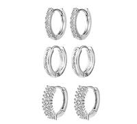 Set di 3 paia di piccoli orecchini Huggie Hoop Orecchini Huggie Hoop leggeri dorati per donne e ragazze (GD2, One Size)
