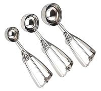 Set di 3 palette for gelato, con lama affilata, paletta lavabile design ad ingranaggi addensati, compatibile for feste cottura polpette frutta