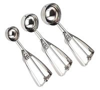 Set di 3 palette for gelato, con sfera affilata, design ad ingranaggi spessi, paletta lavabile for frutta, polpette, dolci e feste(4cm)