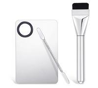 Set di 3 palette per mescolare il trucco, in acciaio inox, per fondotinta, fondotinta e trucco, riutilizzabili, strumenti di bellezza per cosmetici facciali