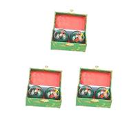 Set di 3 palline da baoding portatili con scatola portaoggetti, resistenti, per bambini, anziani, genitori, colore: verde