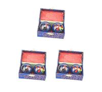 Set di 3 palline da baoding portatili con scatola portaoggetti, resistenti, per bambini, anziani, genitori, blu