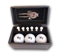 Set di 3 palline da golf Wilson e 6 tees in confezione regalo, colore: nero