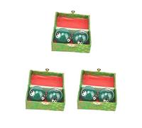 Set di 3 palline portatili Baoding con scatola di immagazzinaggio durevole per bambini anziani genitori verde Tai Chi