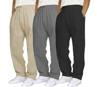 Set di 3 pantaloni da tuta atletica da uomo con tasche, pantaloni da jogging da uomo alla moda sport pantaloni da tuta in vita elastici, pantaloni caldi autunno inverno 2025, G, S