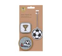 Set di 3 patch Lässig per zaino scolastico con pendente a tema calcio