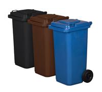 Set di 3 Pattumiere Bidoni Raccolta Differenziata 120 240 Litri con Ruote