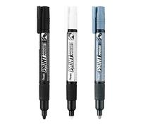 Set Di 3 Pennarelli A Base Di Cellulosa Pentel Medio MMP20 Nero, Bianco, Grigio