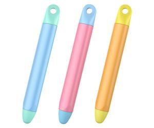 Set di 3 penne stilo per bambini, pellicole protettive con punta in silicone per iPad, tablet e smartphone, rosa, arancione e blu.