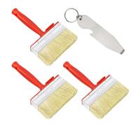 Set di 3 pennelli da pittura fissi, con 1 apriscatole, kit di strumenti per pittura a parete, strumenti per decorazione industriale, adatti per pittura, rivestimenti, pareti, legno, mobili
