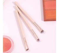 Set di 3 pennelli da trucco per occhi, per sfumare, sfumare e dettagliare, con morbide setole sintetiche, strumenti professionali per ombretto per uso quotidiano e da viaggio (albicocca)
