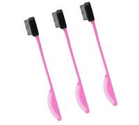 Set di 3 pennelli funzionali in silicone e PP, per il trucco dei capelli, facile da viaggio, antistatico, per la cura delle sopracciglia