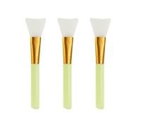 Set di 3 pennelli per maschere facciali in silicone giallo, raschietto cosmetico, strumento per il trucco morbido, pennello riutilizzabile per maschera di fango, fai da te