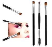 Set di 3 pennelli per sopracciglia, a doppia punta, nero, per sopracciglia, ombretto, pettine, mini piegaciglia, separatore, mascara, eyeliner, applicatore angolato, strumento per donne e ragazze