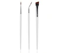 Set di 3 pennelli professionali angolati per eyeliner, con morbide fibre sintetiche, ideali per ottenere stili di trucco precisi per gli occhi, pennelli morbidi e delicati sulla pelle