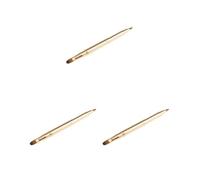 Set di 3 pennelli retrattili per labbra, a doppia testa, strumento per il trucco, colore: oro