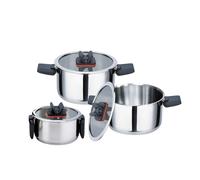 Set di 3 Pentole in Acciaio Inossidabile con Manici Pieghevoli Pentola