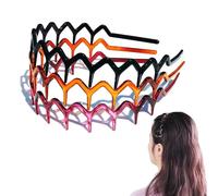 Set di 3 pettini per capelli a zig-zag, in plastica, con denti di squalo, fascia per capelli, stile anni '90 (1 nero + 1 marrone + 1 viola)