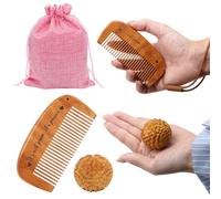 Set di 3 pettini per il parto e palline per massaggio con agopressione, pettine e palline in legno naturale per il dolore del parto, schiena, fianchi - Regalo per mamme incinte con custodia e cordino