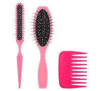Set di 3 pettini professionali per extension per parrucche, a denti larghi e bordi, set di spazzole per parrucche, con design ergonomico da viaggio, per parrucche umane ed estensioni, capelli
