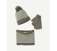 Set di 3 pezzi cappello + guanti + collo Verde 10/14 anni - 138/162 cm