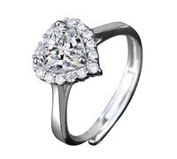 Set di 3 pezzi con anello a forma di cuore, orecchini e collana, da donna, con ciondolo a forma di cuore in moissanite da 1 carato, per ragazze, anniversario, festa della mamma, San Valentino, set di
