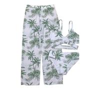 Set di 3 pezzi costume da bagno adolescente ragazza 8-14 anni set di costumi + calze di costumi da bagno Tanga + pantaloni costume da bagno per adolescenti e ragazze, nuoto, spiaggia, sport