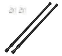 Set di 3 pezzi di aste a tensione a molla senza foratura (1 asta telescopica + 2 ganci adesivi), asta a tensione corta regolabile per porte, finestre, armadi, tende, camera da letto, cucina, bagno, in
