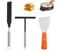 Set di 3 pezzi di collettore e spatola and Spatula Stainless Steel Crepes Wender Spender Crepe Maker Accessories Crepes Distributor, Crepes Accessories for Home Kitchen Baking Baking Tools