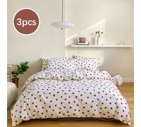 Set di 3 pezzi di copripiumino stampato con cuori caldi e morbidi, adatto per ragazze, ragazzi, studenti scolastici, arredamento per dormitorio, San Valentino 135*200,150*220,150*200,180*200,200*200,1